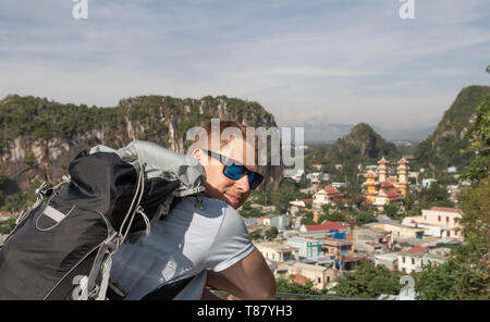 young backpacker in Vietnam Stock Photo