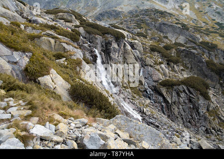 waterfall in moutains Stock Photo