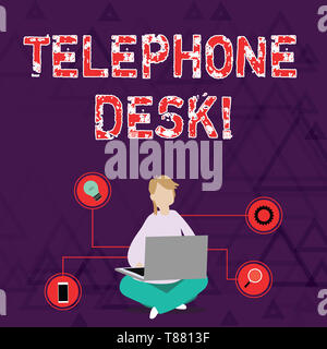 Conceptual Hand Writing Showing Telephone Desk Concept Meaning