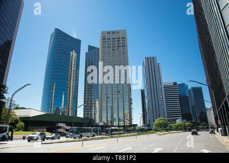 Buenos Aires Argentina - Dec 24, 2018: Skyscrapers seen in Puerto Madero, Buenos Aires, Argentina Stock Photo