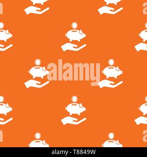 Money protection pattern vector orange Stock Vector