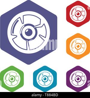 Log icons vector hexahedron Stock Vector