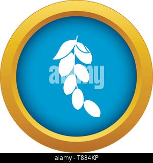 Branch of cornel or dogwood berries icon blue vector isolated Stock Vector