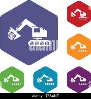 Crane icons vector hexahedron Stock Vector