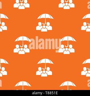 People protection pattern vector orange Stock Vector