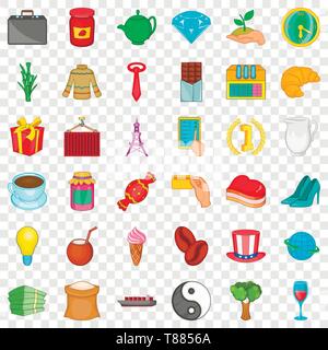 Coffee icons set, cartoon style Stock Vector