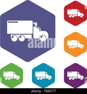 Truck icons vector hexahedron Stock Vector