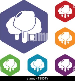 Forest icons vector hexahedron Stock Vector