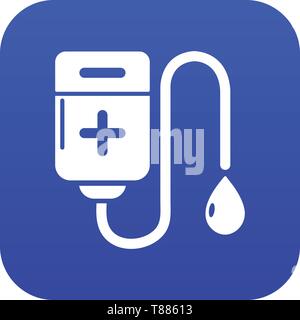 Blood bag icon blue vector Stock Vector