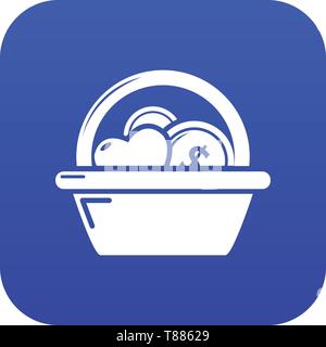 Basket donate icon blue vector Stock Vector