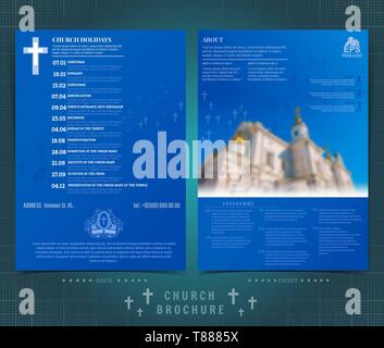 Two sided leaflets with buildings and geometric patterns Stock Vector