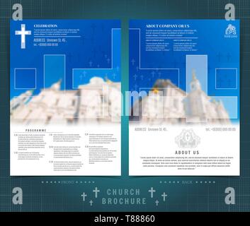 Two sided leaflets with buildings and geometric patterns Stock Vector