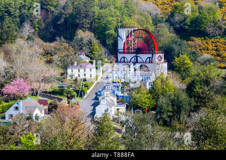 Laxey waterwheel known as Lady Isabella, Isle of Man Stock Photo