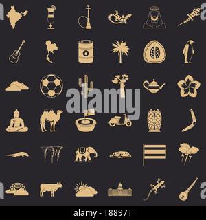 Buddha icons set, simple style Stock Vector