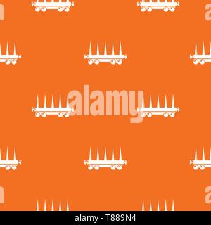 Delivery wagon pattern vector orange Stock Vector