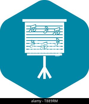 Whiteboard with music notes icon, simple style Stock Vector Image & Art ...