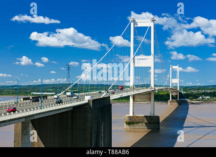 Severn Wye Bridge connecting England and Wales, looking from England to Wales. Stock Photo
