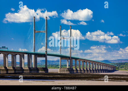 Prince of Wales Bridge connecting England and Wales, looking from England to Wales. Stock Photo