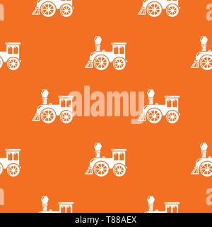 Old train pattern vector orange Stock Vector