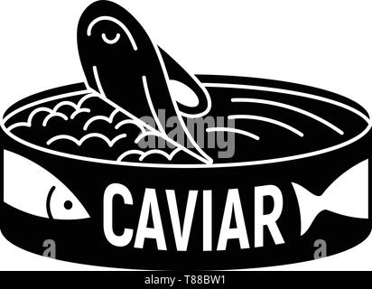 Caviar tin can icon, simple style Stock Vector