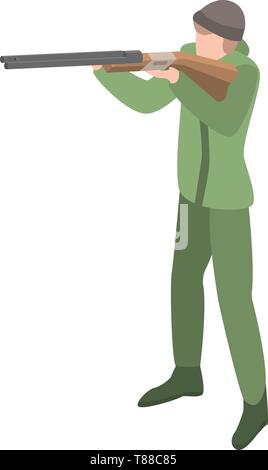 Hunter ready to shoot icon, isometric style Stock Vector
