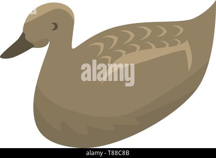 Wild duck icon, isometric style Stock Vector