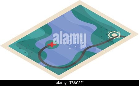 Hunter map icon, isometric style Stock Vector