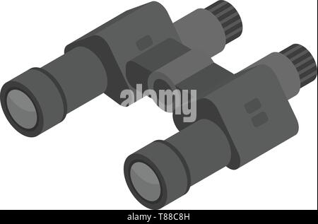 Hunter binoculars icon, isometric style Stock Vector