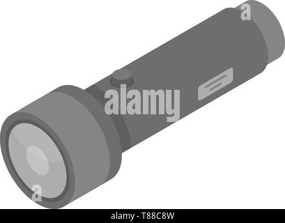 Hunter flashlight icon, isometric style Stock Vector