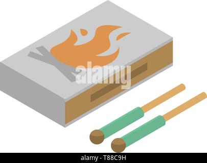 Wood matches icon, flat style (2443493)