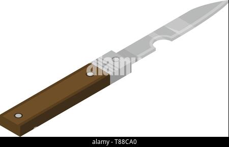Kitchen penknife icon, isometric style Stock Vector