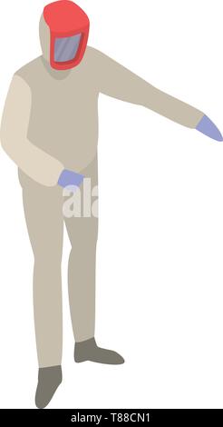 Man car painter icon, isometric style Stock Vector