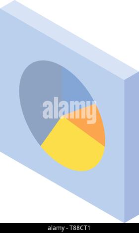 Pie graph card icon, isometric style Stock Vector