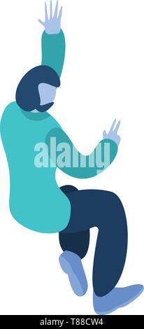 Hipster man icon, isometric style Stock Vector