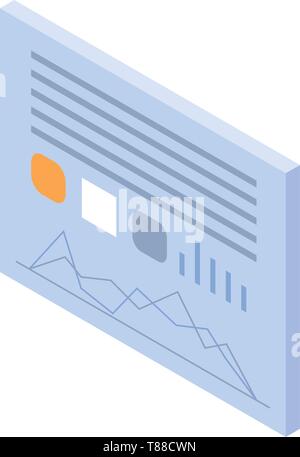 Info card graph icon, isometric style Stock Vector
