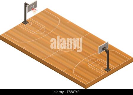 Basketball field icon, isometric style Stock Vector