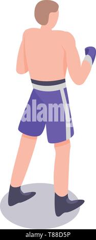 European boxing man icon, isometric style Stock Vector