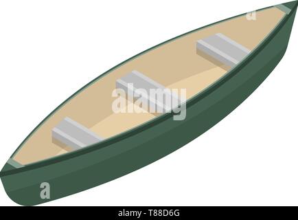 Lake wood boat icon, isometric style Stock Vector