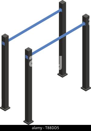Gymnastic parallel bar icon, isometric style Stock Vector