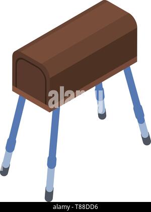 Pommel horse icon, isometric style Stock Vector