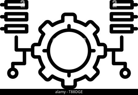 Ai gear program icon, outline style Stock Vector