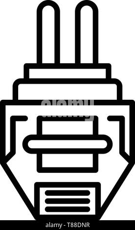 Anti mite electric plug icon, outline style Stock Vector