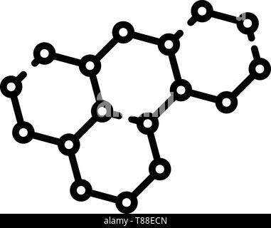 Molecular structure icon, outline style Stock Vector