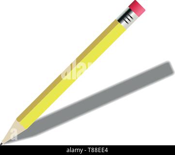 Yellow Pencil With Pink Eraser Drawing A Wavy Line High-Res Vector Graphic  - Getty Images