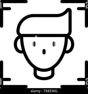 Person identified icon, outline style Stock Vector