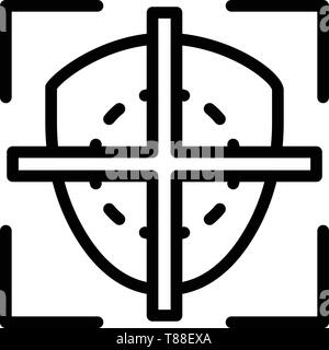 Face recognition sight icon, outline style Stock Vector