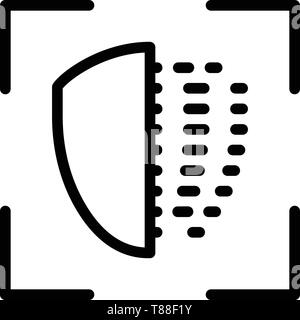 Biometric face recognition icon, outline style Stock Vector