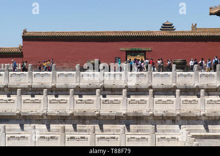 Tourist croud in Forbidden City, Beijing, China Stock Photo