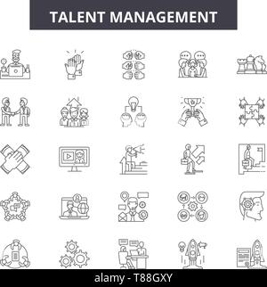 Talent management line icons, signs, vector set, outline concept, linear illustration Stock Vector