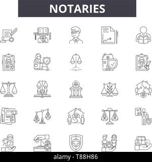 Notarial certificate concept icon. Notarization for official papers ...